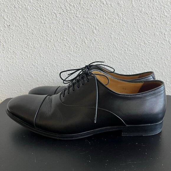 Giorgio Armani Men\'s Black Lace-Up Leather Dress Shoes Size 10.5 main image 12